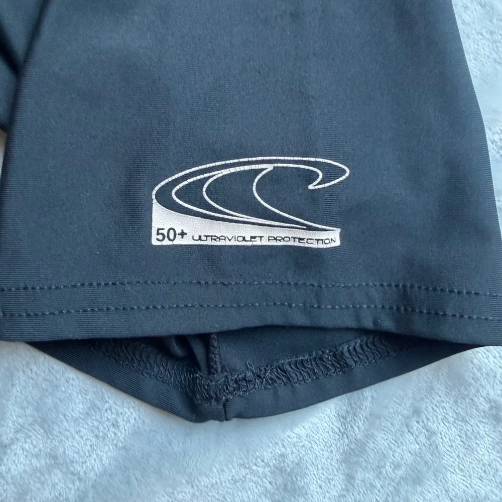 O'Neill Rash Guard Mens 2XL Black Basic Skins Slim Fit Long Sleeve UPF 50+ Surf
